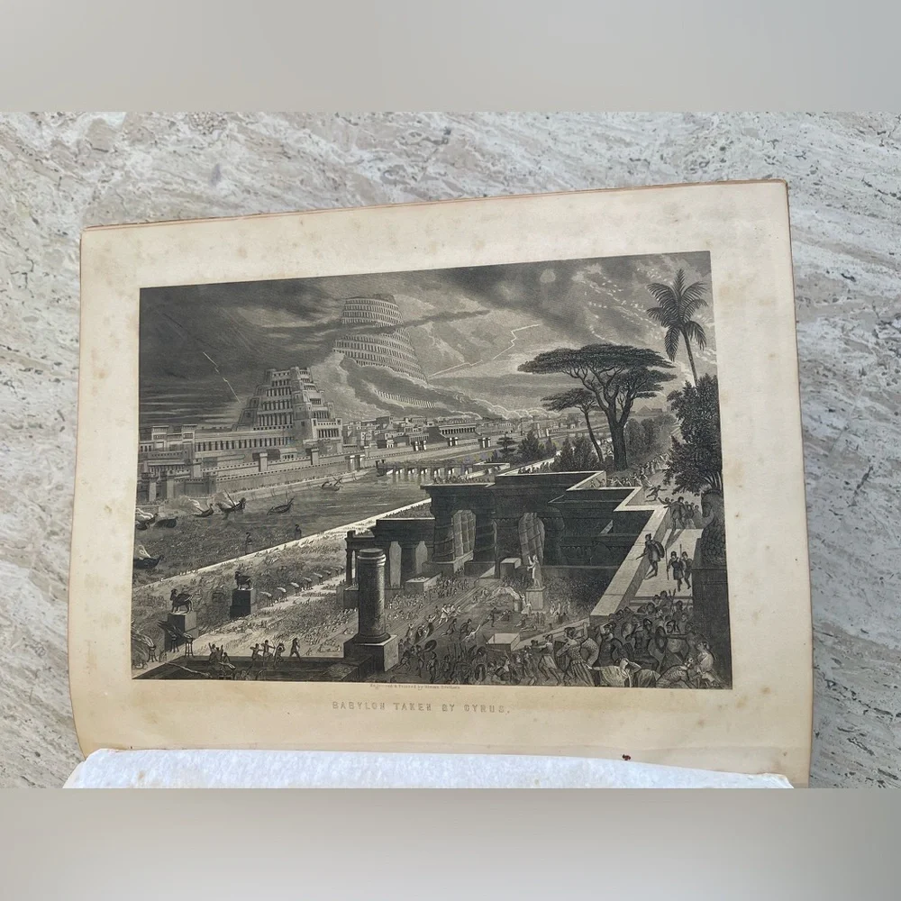 Antique 1879 Leather Family Pictorial Holy Bible G. Dore-Illman Brothers - Picture 6 of 16